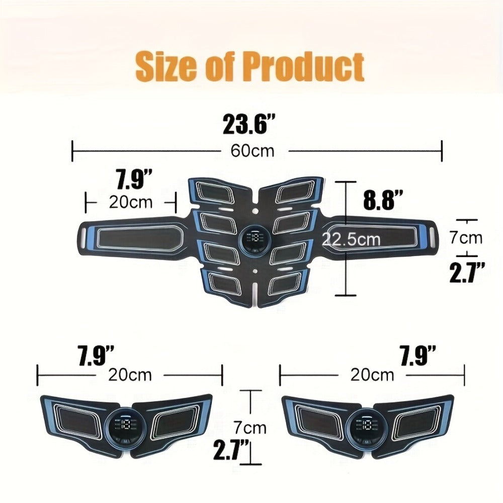 EMS Muscle Stimulator Belt ¨C TENS Body Massager for Muscle Toning, Pain Relief & Full Body Relaxation | Adjustable Modes, USB Charging, Fitness Shaper for Home Gym Use