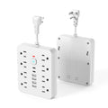 Power Strip Surge Protector 14-in-1 with 8 AC Outlets, 4 USB & 2 Type-C Ports ¨C Flat Plug Space-Saving Extension Cord, Compact Multi-Plug Outlet Expander for Home Office Desk & Kitchen