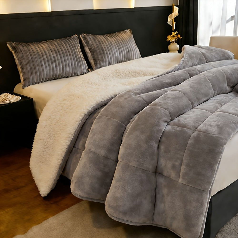 Sherpa Fleece Comforter Set Extra Thick Plush Microfiber Reversible Soft Warm Luxury Bed Blanket Twin XL Full Queen King 10 Colors Lightweight Cozy Bedding