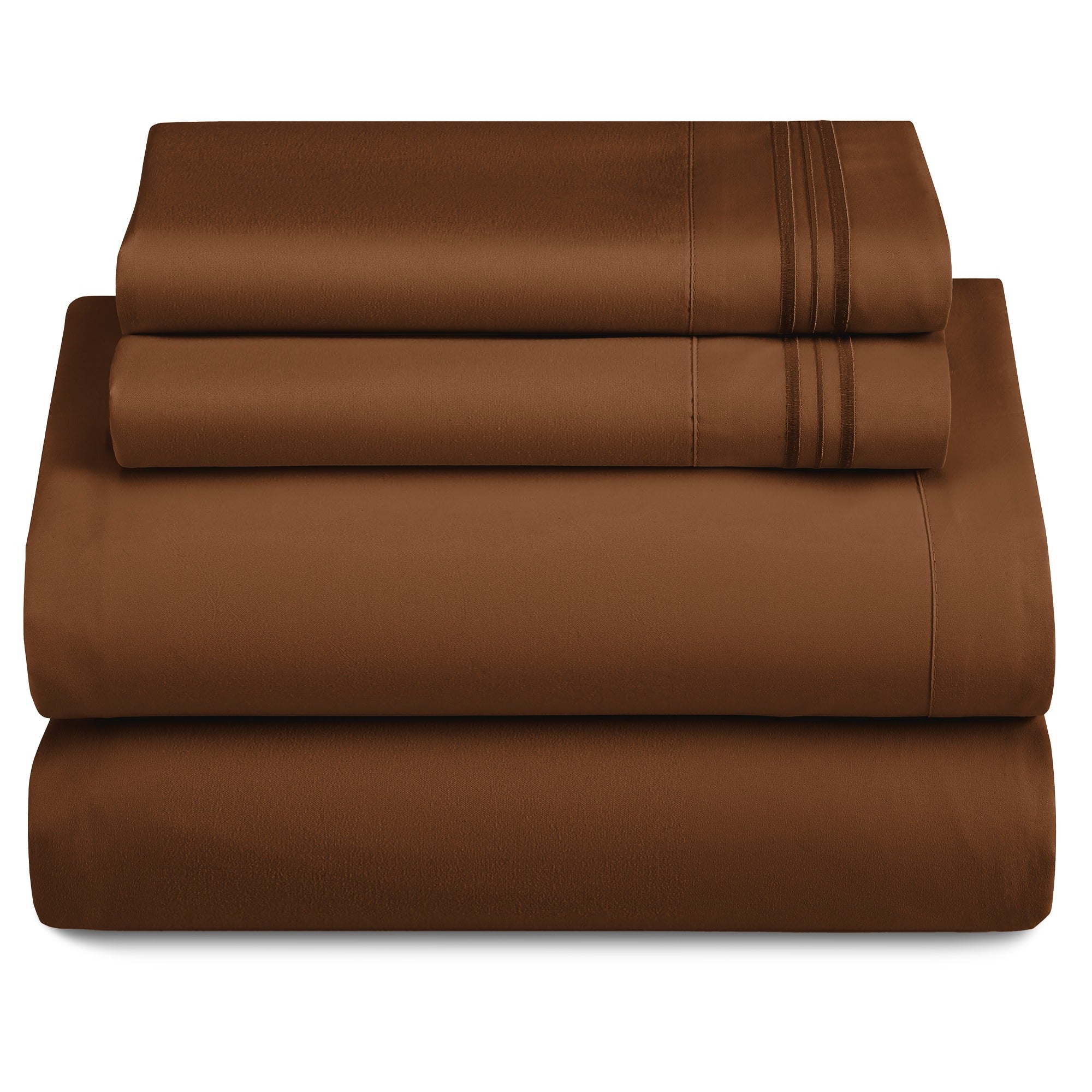 Bed Sheets Set 4-Piece Microfiber 1800 Series Deep Pocket Fitted Sheet Flat Sheet Pillowcases Soft Breathable Wrinkle Fade Resistant Twin Full Queen King Cal King 20 Colors