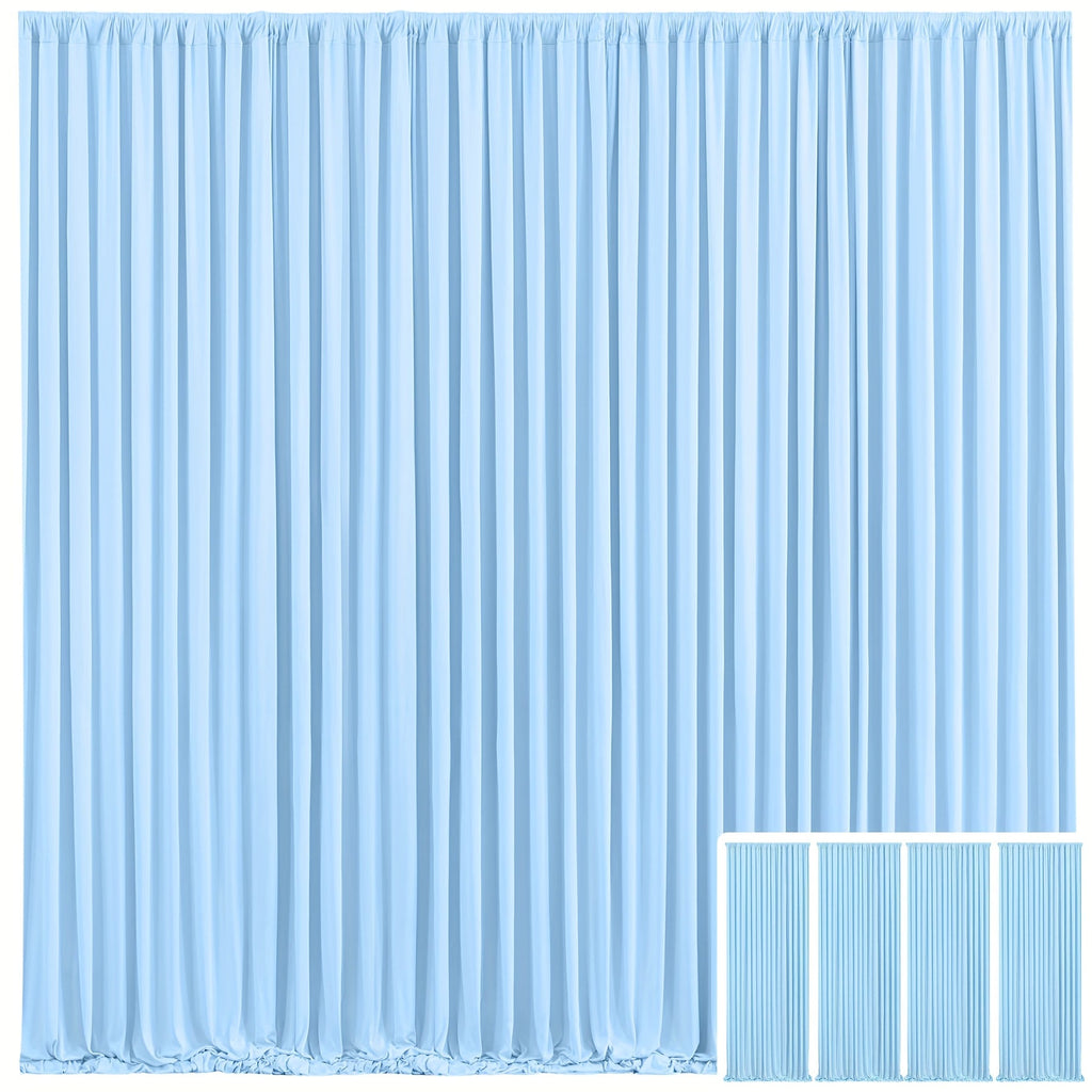 Blackout Backdrop Curtain 4 Pack 5x10 Ft - Heavyweight Nonwoven, Wrinkle-Resistant, Smooth Hanging for Wedding Birthday Baby Shower Party Photography Background Decoration