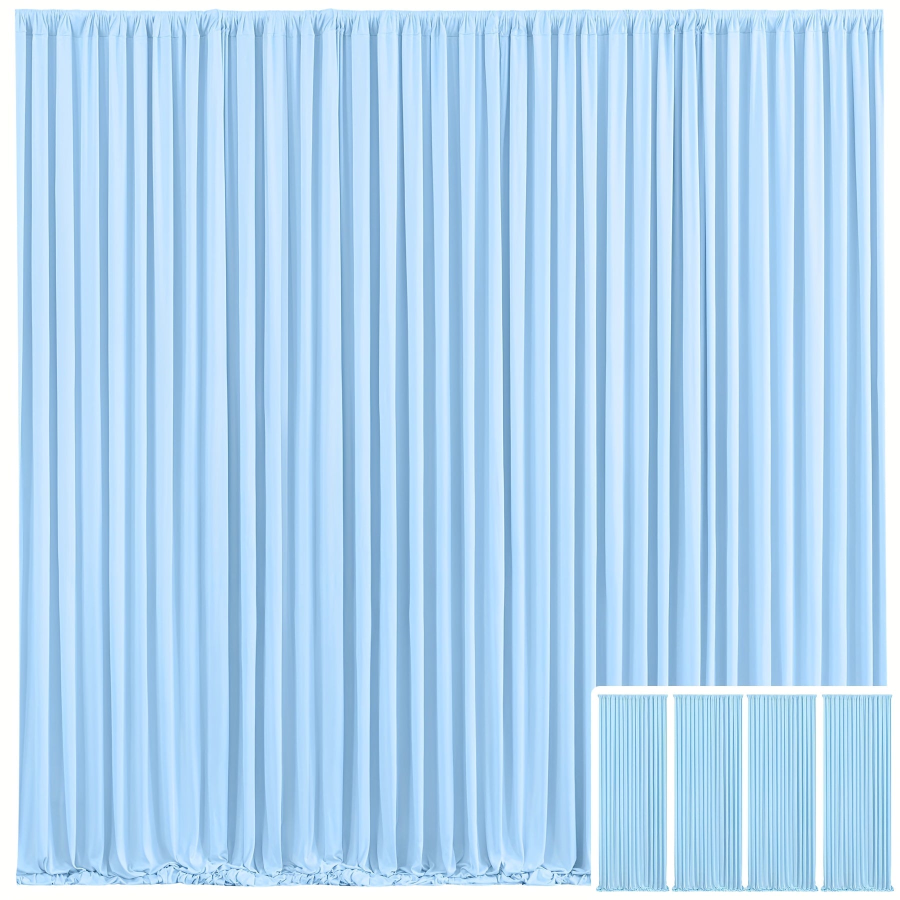 Blackout Backdrop Curtain 4 Pack 5x10 Ft - Heavyweight Nonwoven, Wrinkle-Resistant, Smooth Hanging for Wedding Birthday Baby Shower Party Photography Background Decoration