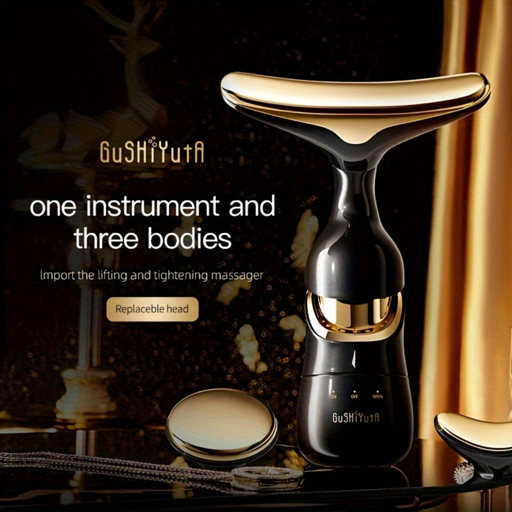 Facial Massager 3-in-1 with Interchangeable Heads for Face Neck Eyes