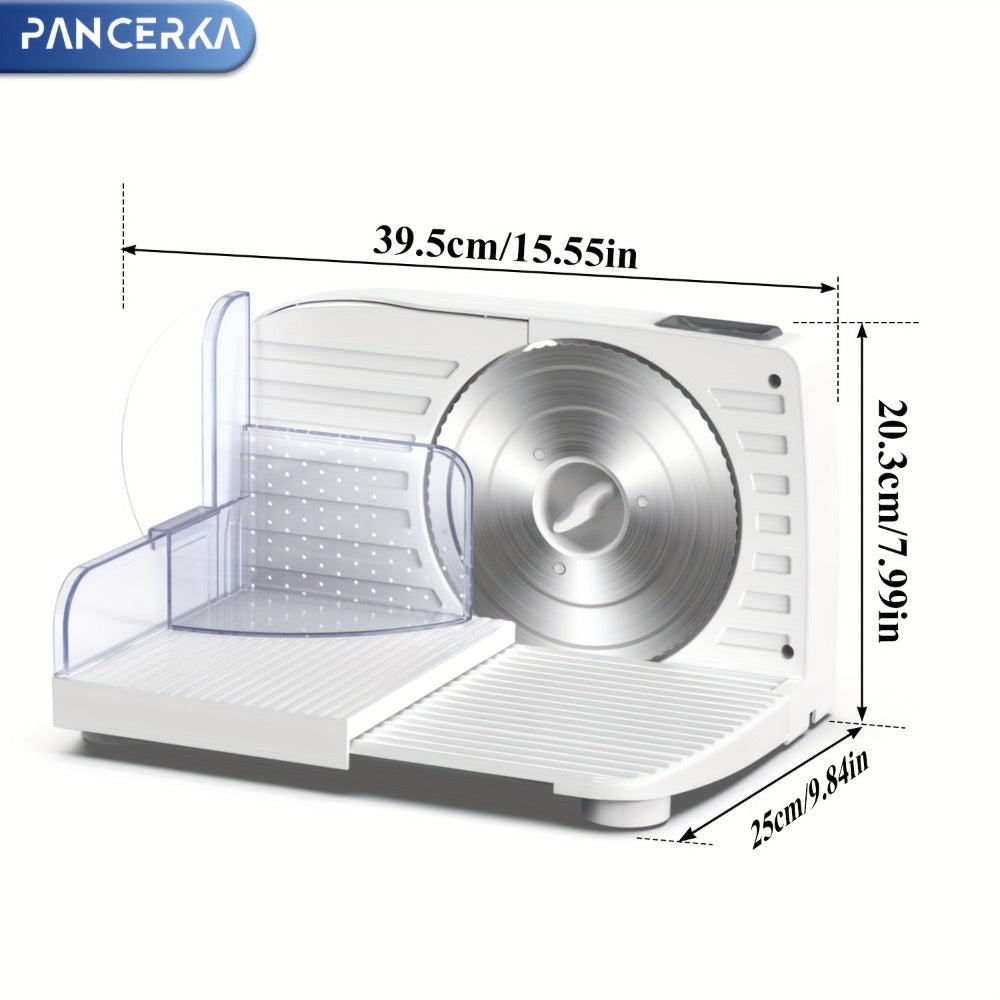 Electric Meat Slicer 0-15mm Adjustable Thickness ¨C Home & Commercial Deli Food Cutter for Meat, Vegetables, Fruits, Bread & Lamb, Stainless Steel Blade, Easy to Clean Kitchen Slicing Machine
