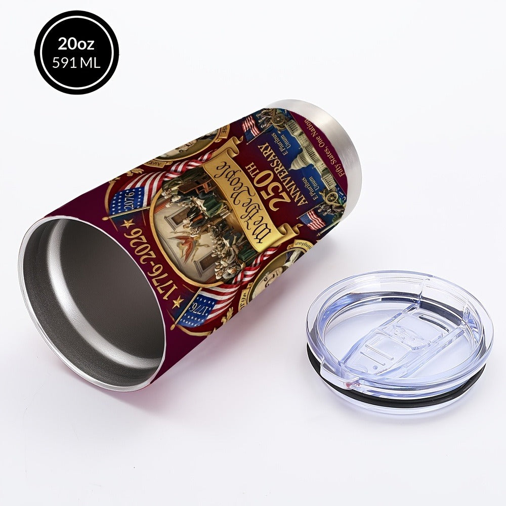 Travel Tumbler 20oz 250th Anniversary Whiskey Bottle Design Stainless Steel Insulated Cup with Lid & Straw Hot Cold Drinks Gift for Men Collectors Father's Day