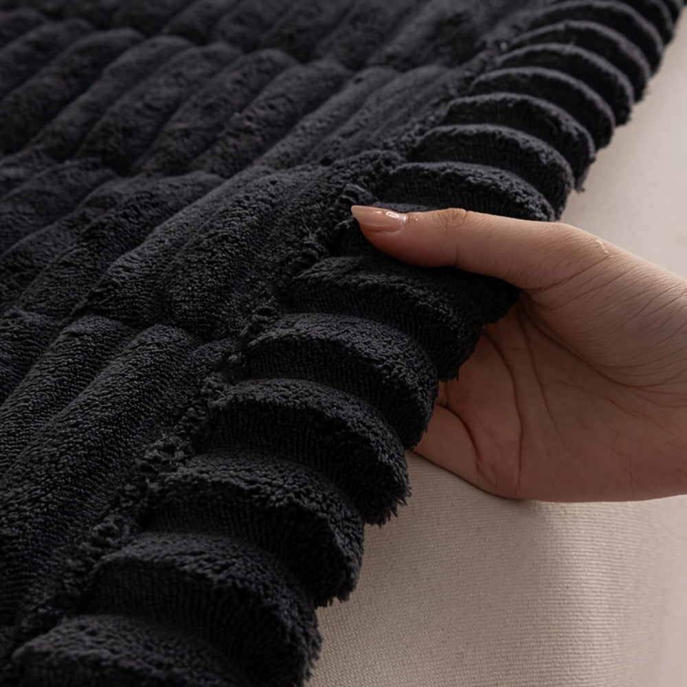 Sofa Cushion Cover Plush Velvet Washable Seat Pad Wavy Edge Soft Kapok Filling for Couch Loveseat 1 2 3 4 Seater ¡ª Easy Install Home Decor Protection