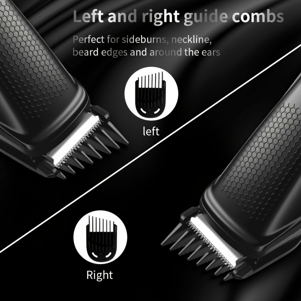 Beard Trimmer for Men - Professional Hair Clipper Electric Razor Zero Gapped T-Blade Edger Liner Cordless Rechargeable Mustache Trimmer Grooming Kit for Body Face Neck Black