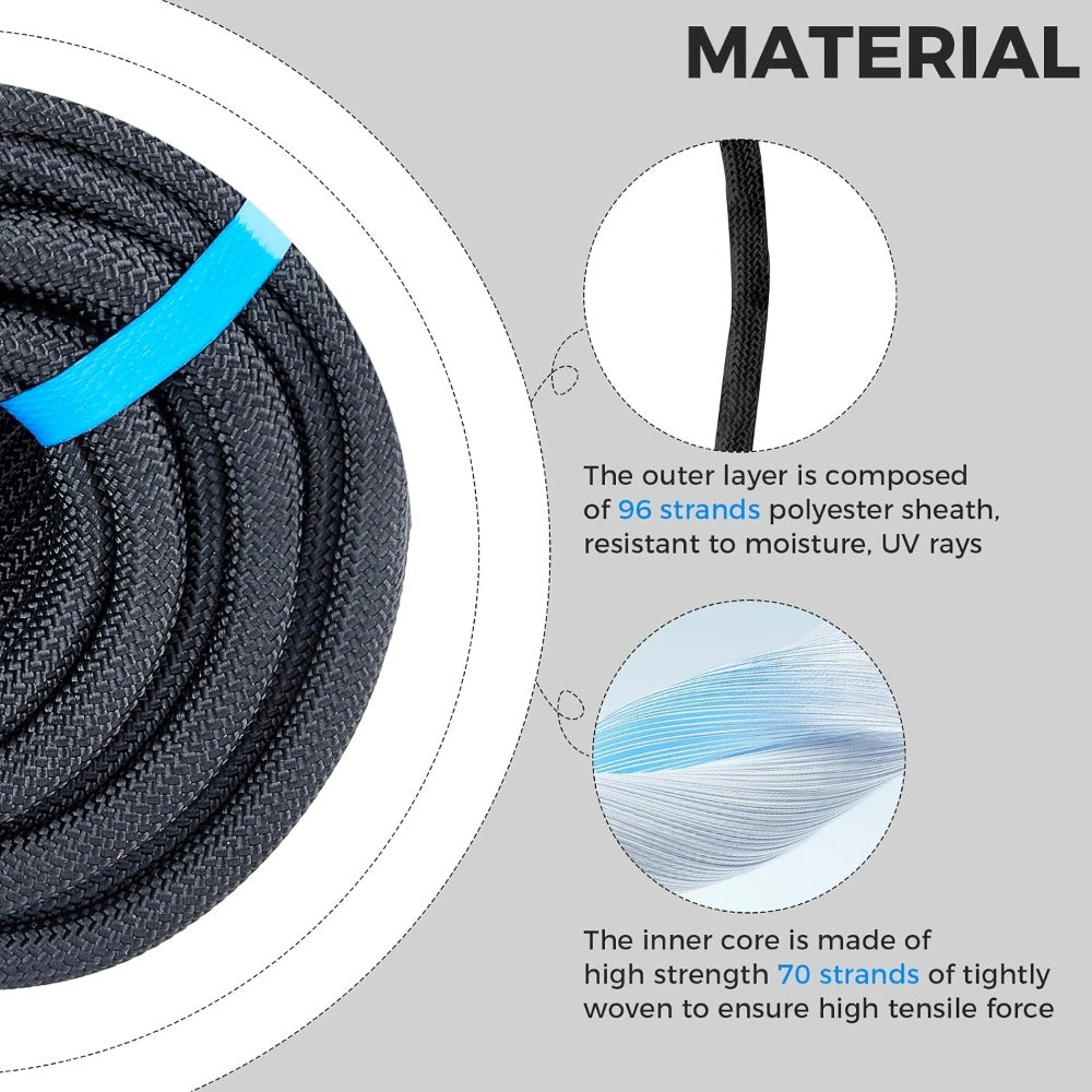 Double Braided Nylon Rope 1/2 Inch Heavy Duty Polyester ¨C 100ft 150ft 200ft Multi-Color for Anchoring Towing Cargo Sailing Dock Lines & Outdoor Use