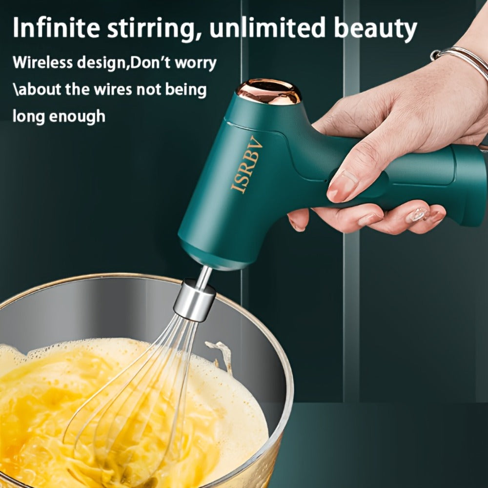 Cordless Electric Egg Beater & Cream Whipper - Handheld Stand-Up Portable Mixer for Cake Baking, Ice Cream & Whipping, Rechargeable Wireless Kitchen Mixer, Holiday Gift for Home Bakers
