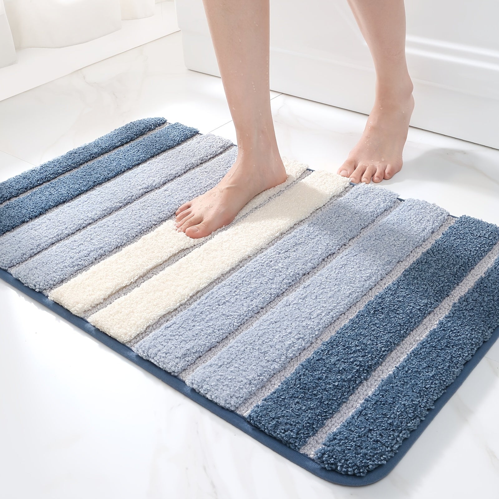 Chenille Bath Rug Non-Slip Absorbent Bathroom Mat ¨C Extra Thick 1850g/©O Plush Washable Floor Mat for Bathroom Shower