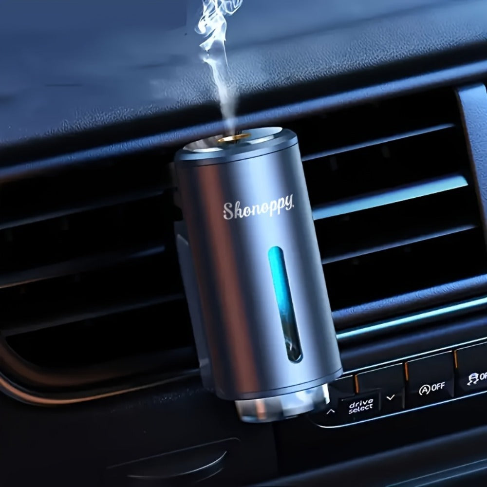Car Air Freshener Diffuser USB Aromatherapy Humidifier with 3 6 10 Bottles Essential Oils 0.34oz Adjustable Fragrance Output Vehicle Scent Diffuser Gray Blue Red