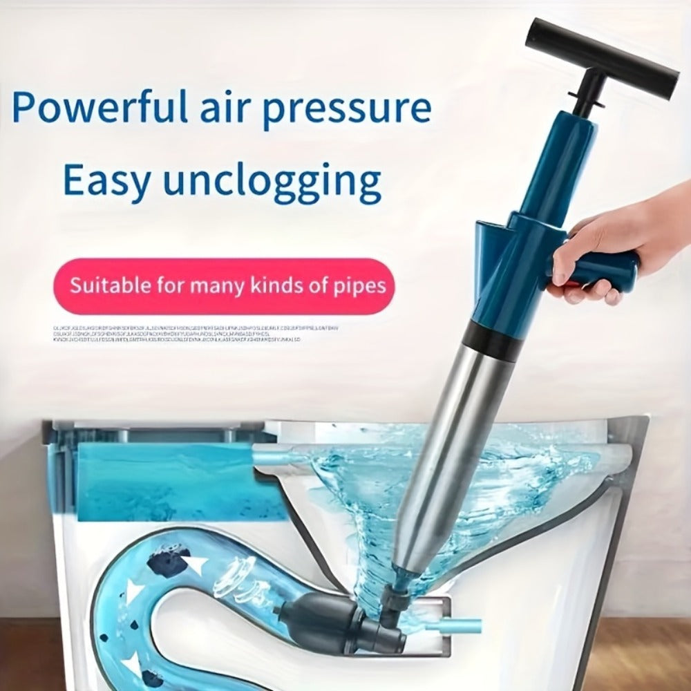 Air Pressure Drain Unclogger ¨C One-Shot Toilet Dredging Tool for Kitchen & Bathroom, Sewer Pipe Blockage Remover, Floor Drain Cleaner, Portable Manual Plunger for Clogged Drains (1 Set)