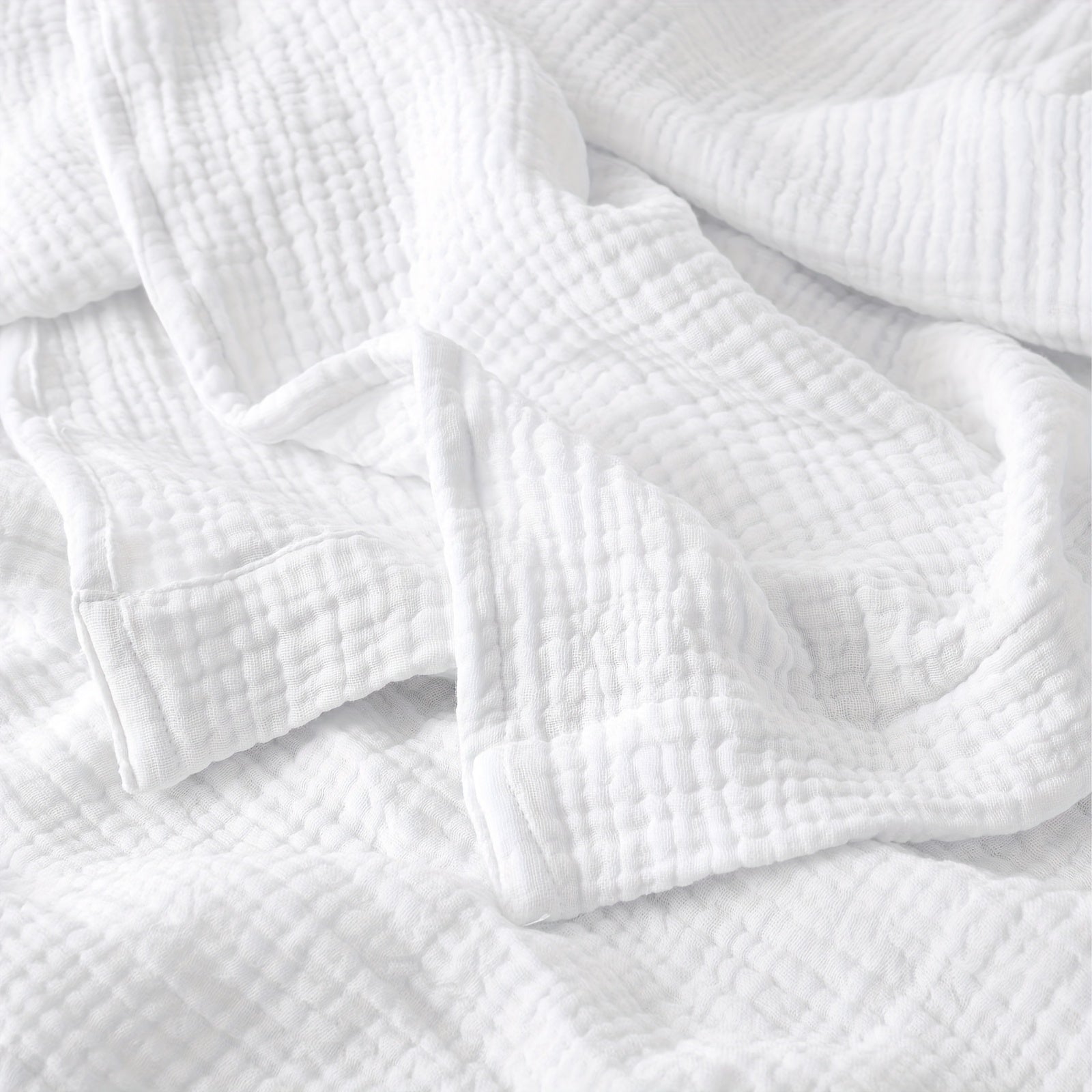 Muslin Blanket 100% Cotton 6-Layer ¨C Breathable Soft Gauze Throw for Couch & Bed, All Season, Machine Washable, 13 Colors, 5 Sizes