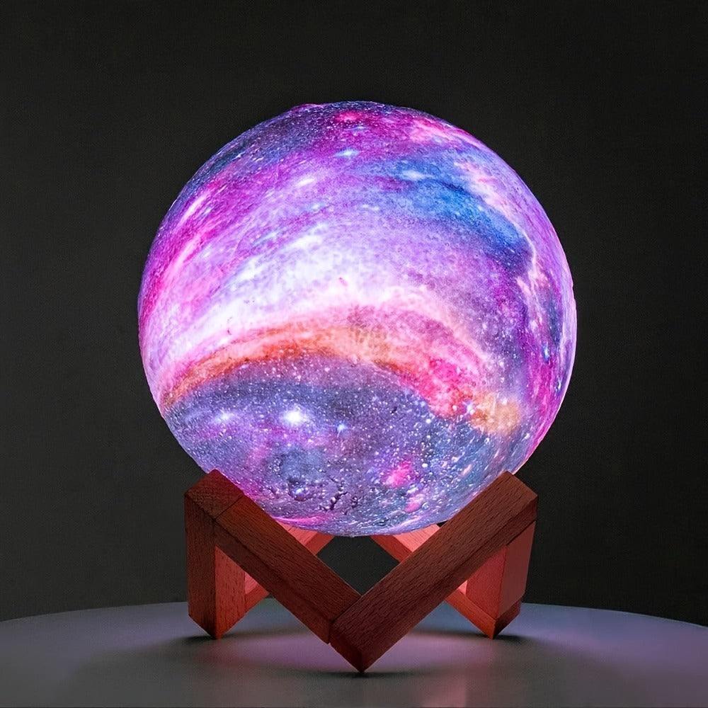 Moon Lamp Night Light 16 Colors 3D Galaxy Lamp with Wooden Stand Remote Control USB ¨C Perfect Birthday Gift for Women Men Lovers (5.9 Inch)