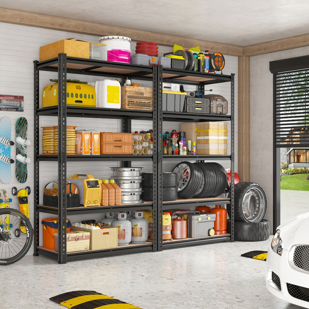 5-Tier Heavy Duty Metal Shelving Unit 2000LBS ¨C Adjustable Freestanding Steel Garage Storage Shelves 72¡±H x 35.5¡±W x 15.8¡±D Tool-Free Assembly Utility Rack Black