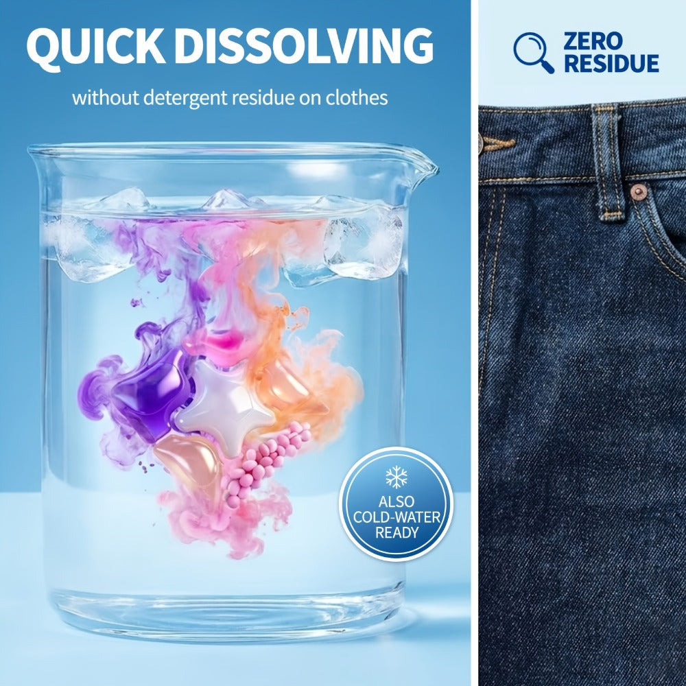 Laundry Pods 6-in-1 Concentrated ¨C 60 Pcs 480g Deep Clean & Tough Stain Removal, Quick Dissolve No Residue, Spring Meadow Long-Lasting Fragrance, HE Compatible Washing Machine Detergent Pods (2026 Upgrade)