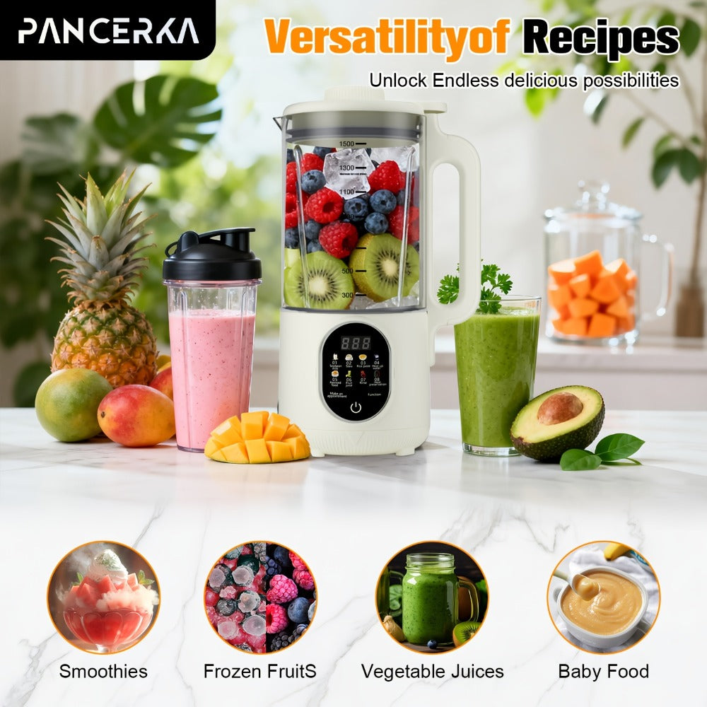 Nut Milk Maker Machine One-Touch Automatic - Multifunctional Plant-Based Milk Blender for Homemade Almond, Oat, Soy & Coconut Milk, High Capacity Countertop Blender for Dairy-Free Living