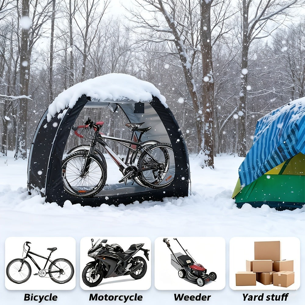 Bike Storage Shed Tent Outdoor Waterproof Bicycle Cover Shelter 210D Oxford PU4000 for 2-3 Bikes Lawn Mower Garden Tool Storage