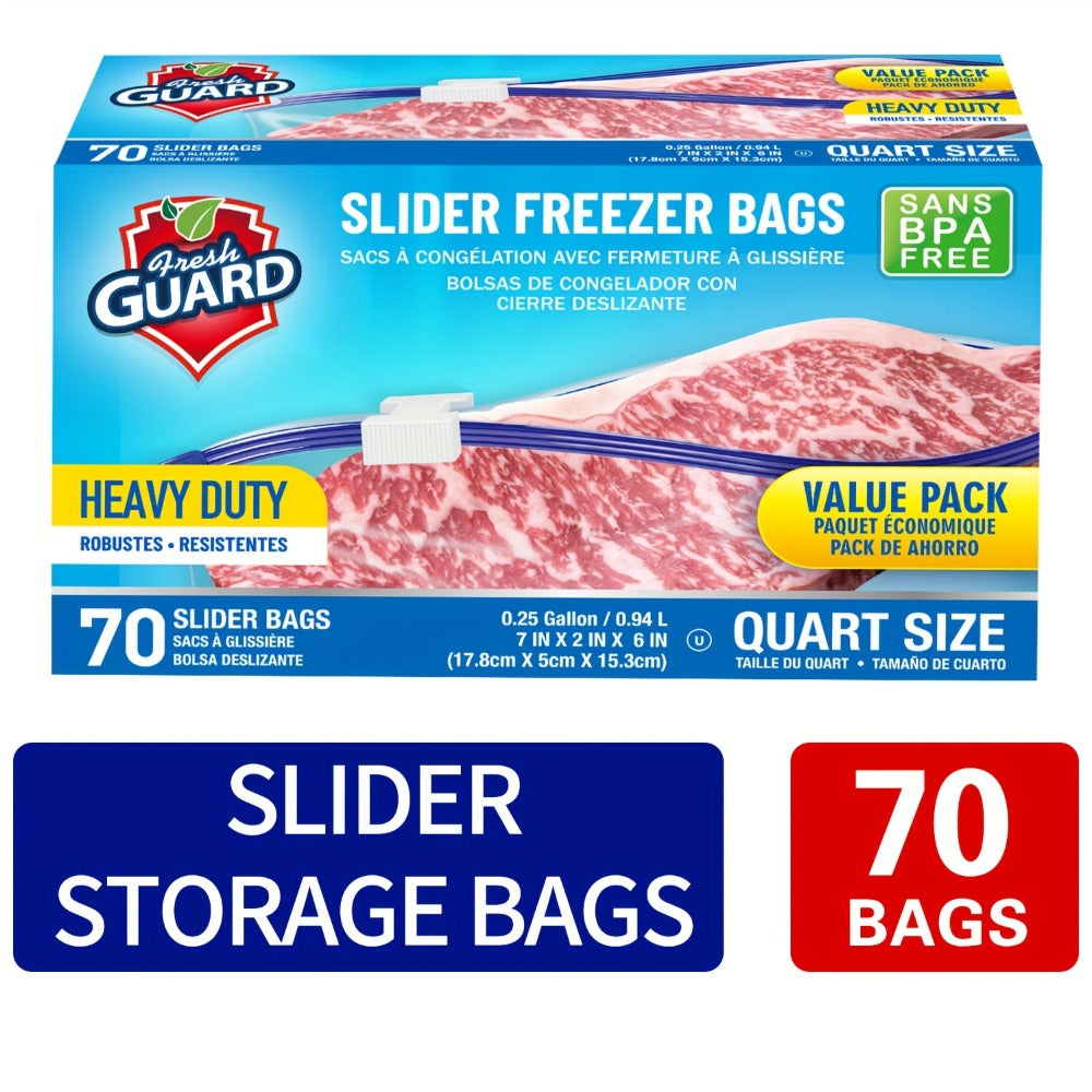 Heavy Duty Slider Storage Bags Ziplock Freezer Bags for Food Fruit Meat Vegetable Grain Kitchen