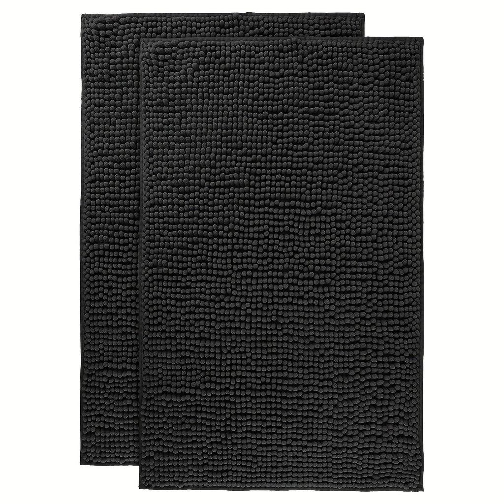 Chenille Bath Rug Extra Thick Soft Absorbent Non-Slip Bathroom Mat Machine Washable, Multiple Sizes & Colors