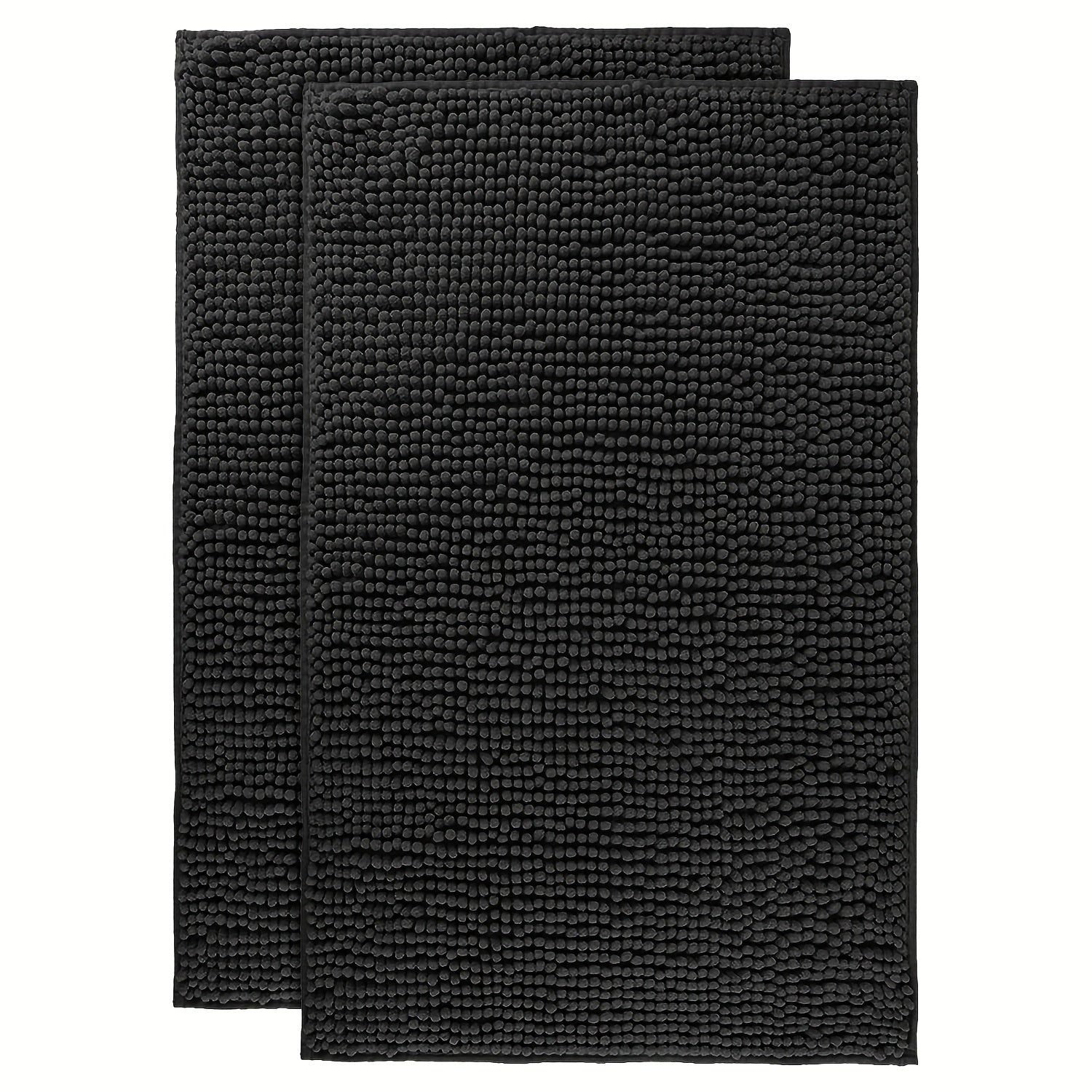 Chenille Bath Rug Extra Thick Soft Absorbent Non-Slip Bathroom Mat Machine Washable, Multiple Sizes & Colors