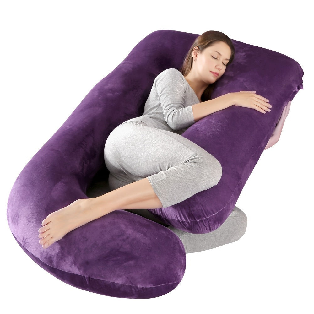 Maternity Pillow Full Body Pillow J-Shaped Pregnancy Pillow with Removable Cover Back Leg Tummy Support Multiple Styles & Sizes