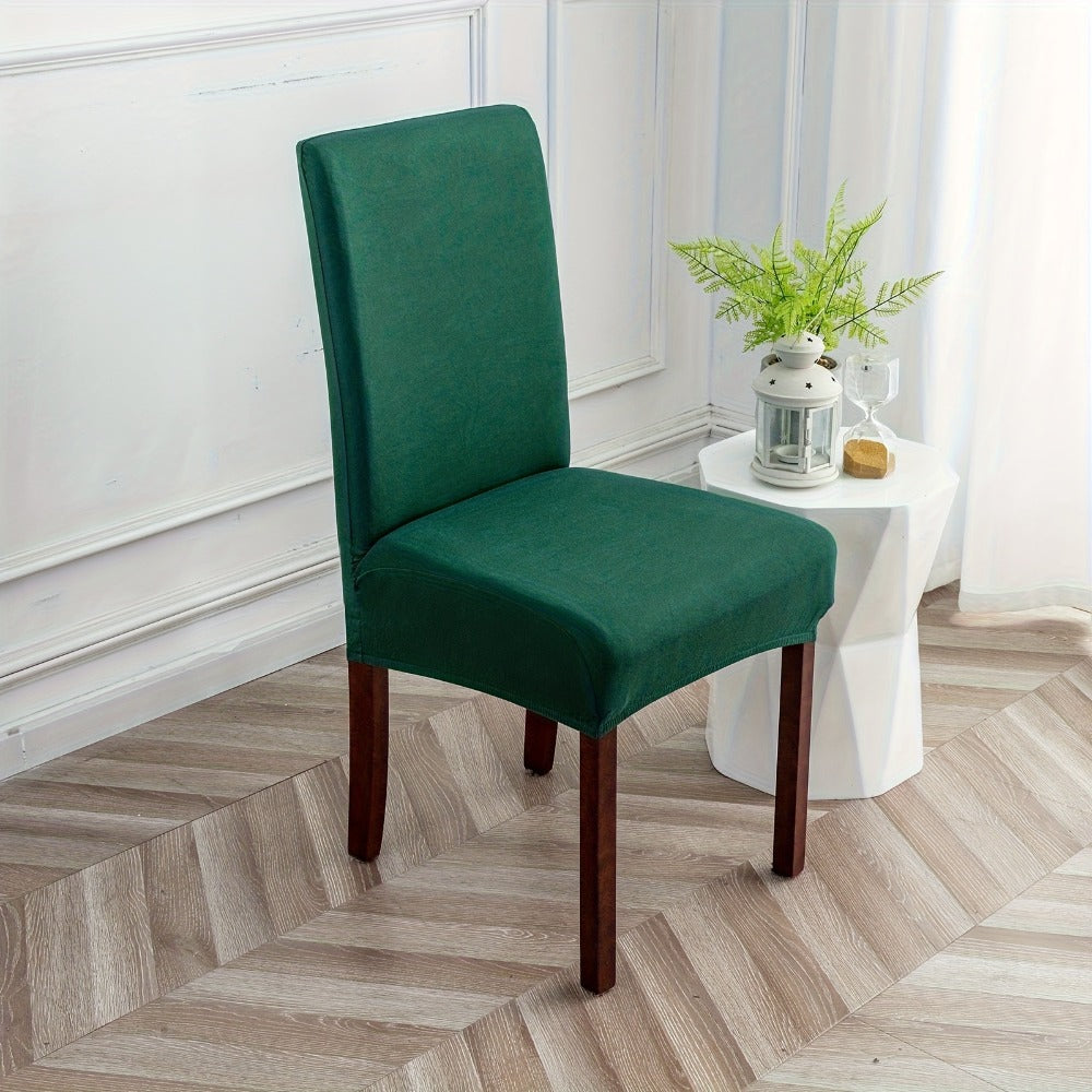 Stretch Dining Chair Covers Set | Elastic Jacquard Slipcovers for Dining Room Kitchen Wedding Office, 4pcs or 6pcs, 9 Colors, Washable Furniture Protector