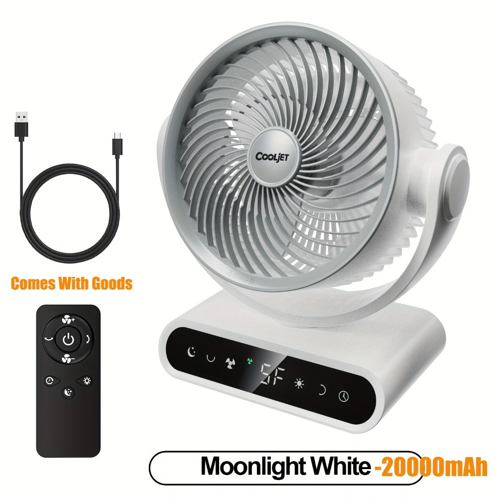 Camping Fan with LED Light Battery Powered 20000mAh 40000mAh 9-Inch 5-Speed Remote Control 90¡ã Tilt 120¡ã Oscillating Quiet Air Circulator for Outdoor Home