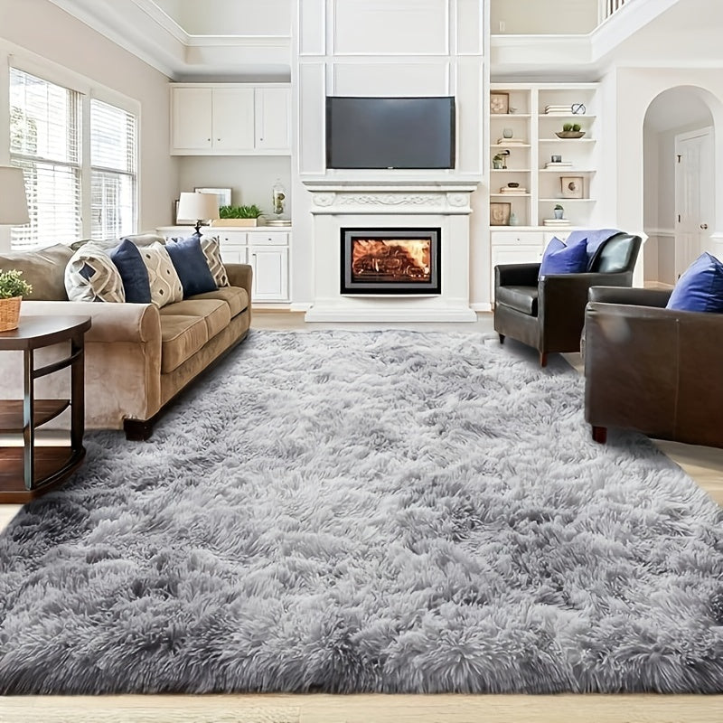 Gradient Color Soft Area Rug - Washable Anti-Slip Shaggy Fluffy Carpet for Living Room & Bedroom | Modern Machine-Made Floor Mat in Extra Large Sizes | Cozy Plush Rug in Multiple Colors