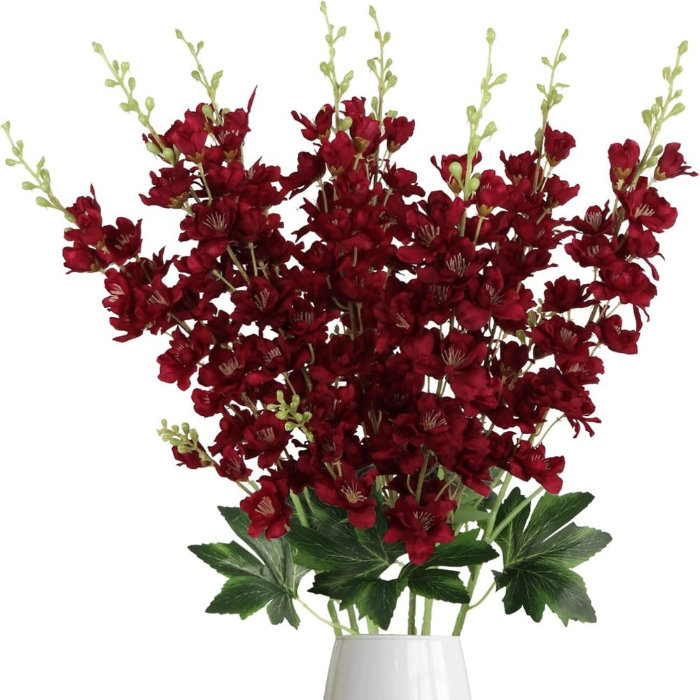 Artificial Delphinium Flowers 8pcs 33.5 Inch Faux Larkspur Stems for Wedding Centerpieces, Tall Silk Flower Bouquet for Home Vase Table Garden Decor
