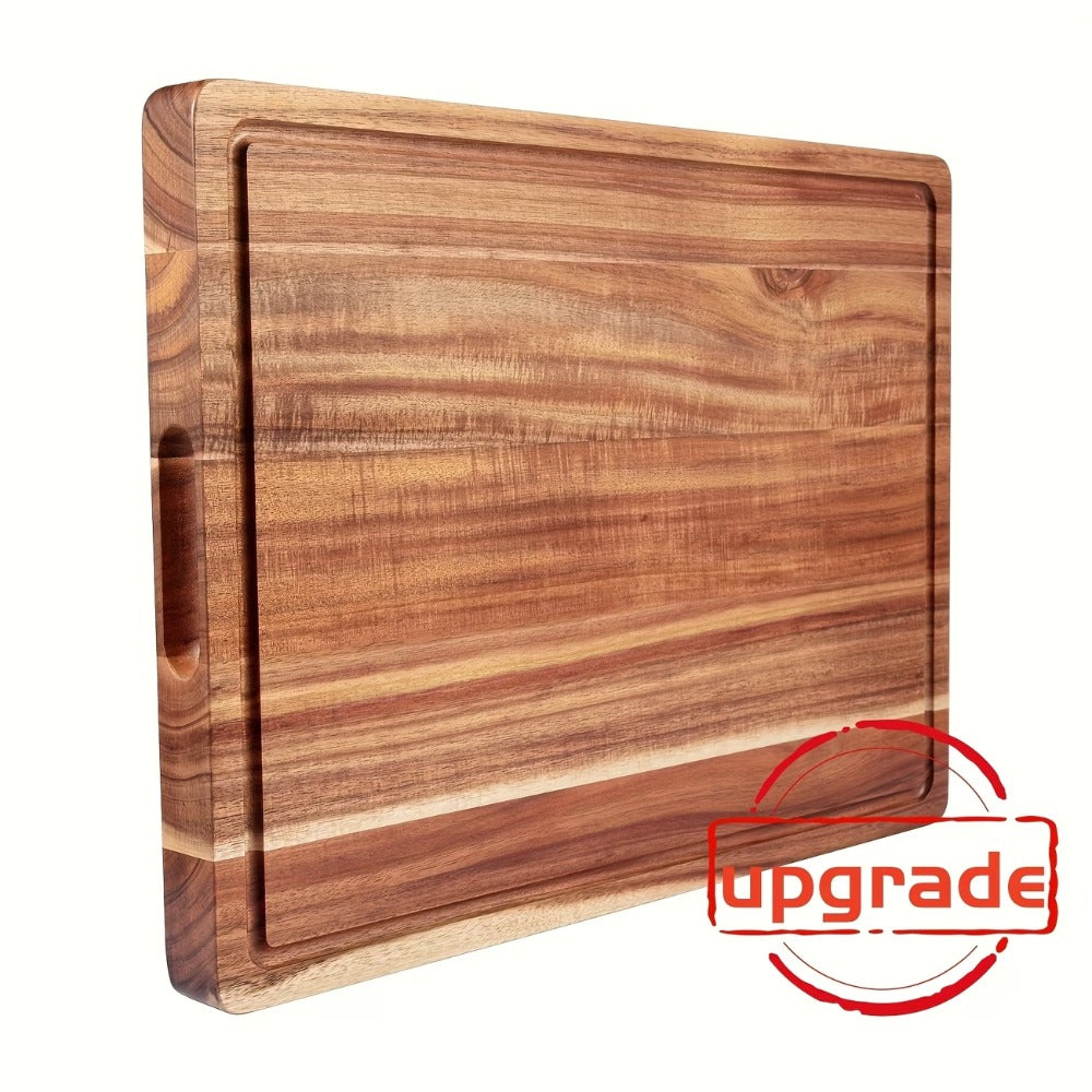 Large Bamboo Wood Cutting Board with Juice Groove Thick Butcher Block for Kitchen Cheese Charcuterie Food Prep Serving Board Multiple Sizes