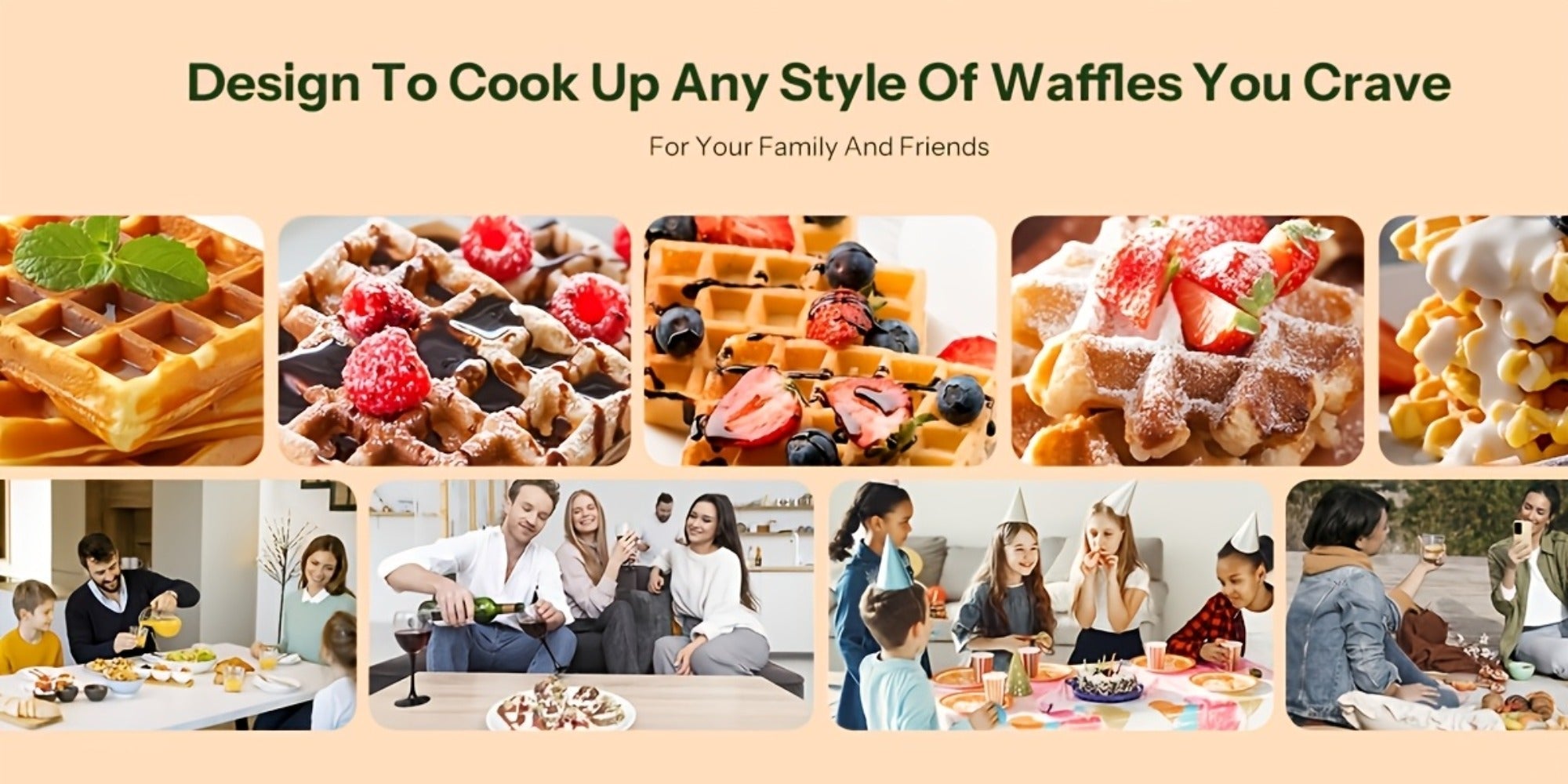 Belgian Waffle Maker 180¡ã Rotating Flip Waffle Iron, Non-Stick Plates, Adjustable Browning Control, Removable Drip Tray, Cool Touch Handle, Stainless Steel, Space-Saving Foldable Design ¨C Single & Double