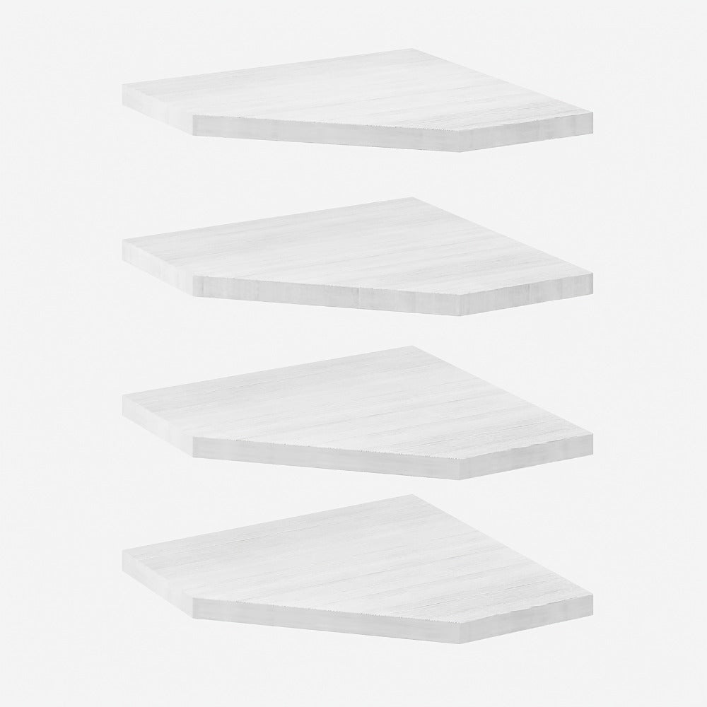 Floating Corner Wall Shelf 5-Sided Wall Mounted Storage Rack - Modern Display Unit for Bathroom, Kitchen, Bedroom & Living Room - Set of 2, 4 or 6 in Brown, Black or White