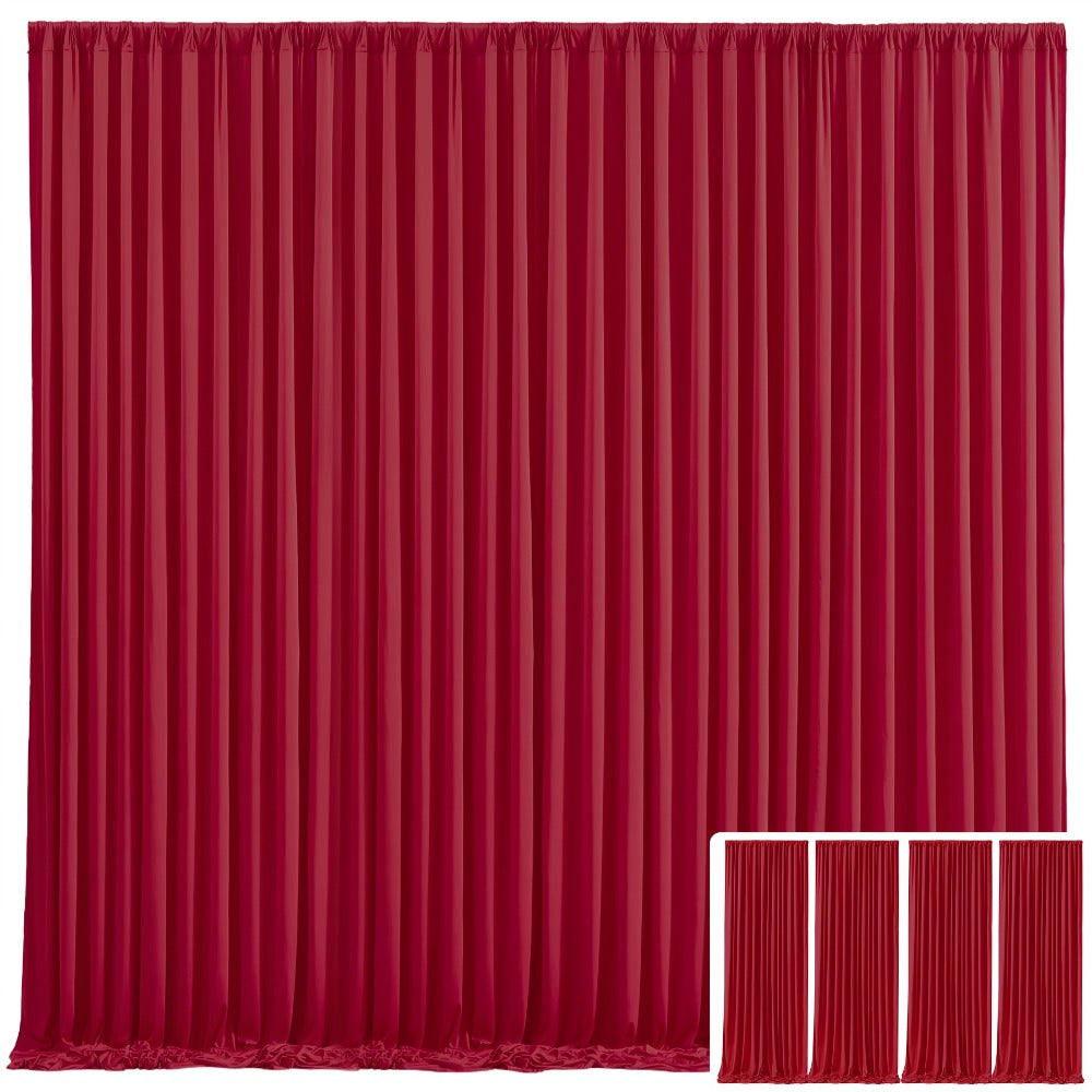 Blackout Backdrop Curtain 4 Pack 5x10 Ft - Heavyweight Nonwoven, Wrinkle-Resistant, Smooth Hanging for Wedding Birthday Baby Shower Party Photography Background Decoration