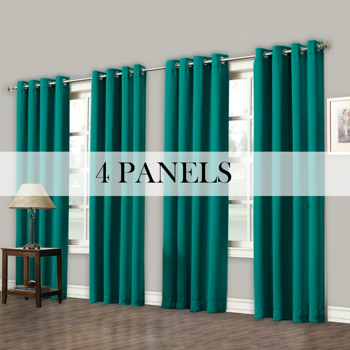 Blackout Curtains Grommet Top Room Darkening Window Drapes 4 Panels Set Living Room Bedroom