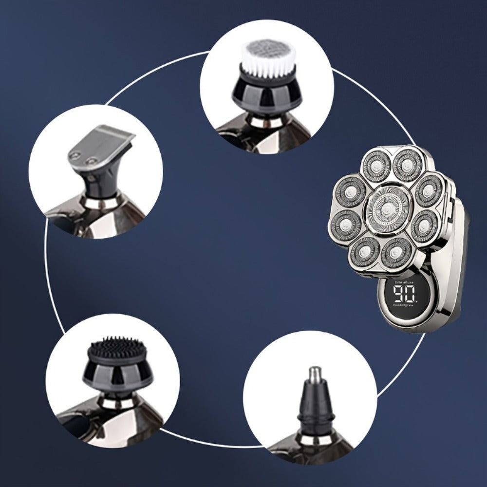 9D Electric Head Shaver for Bald Men ¨C 5-in-1 Cordless Rechargeable Bald Head Razor & Grooming Kit for Home and Travel