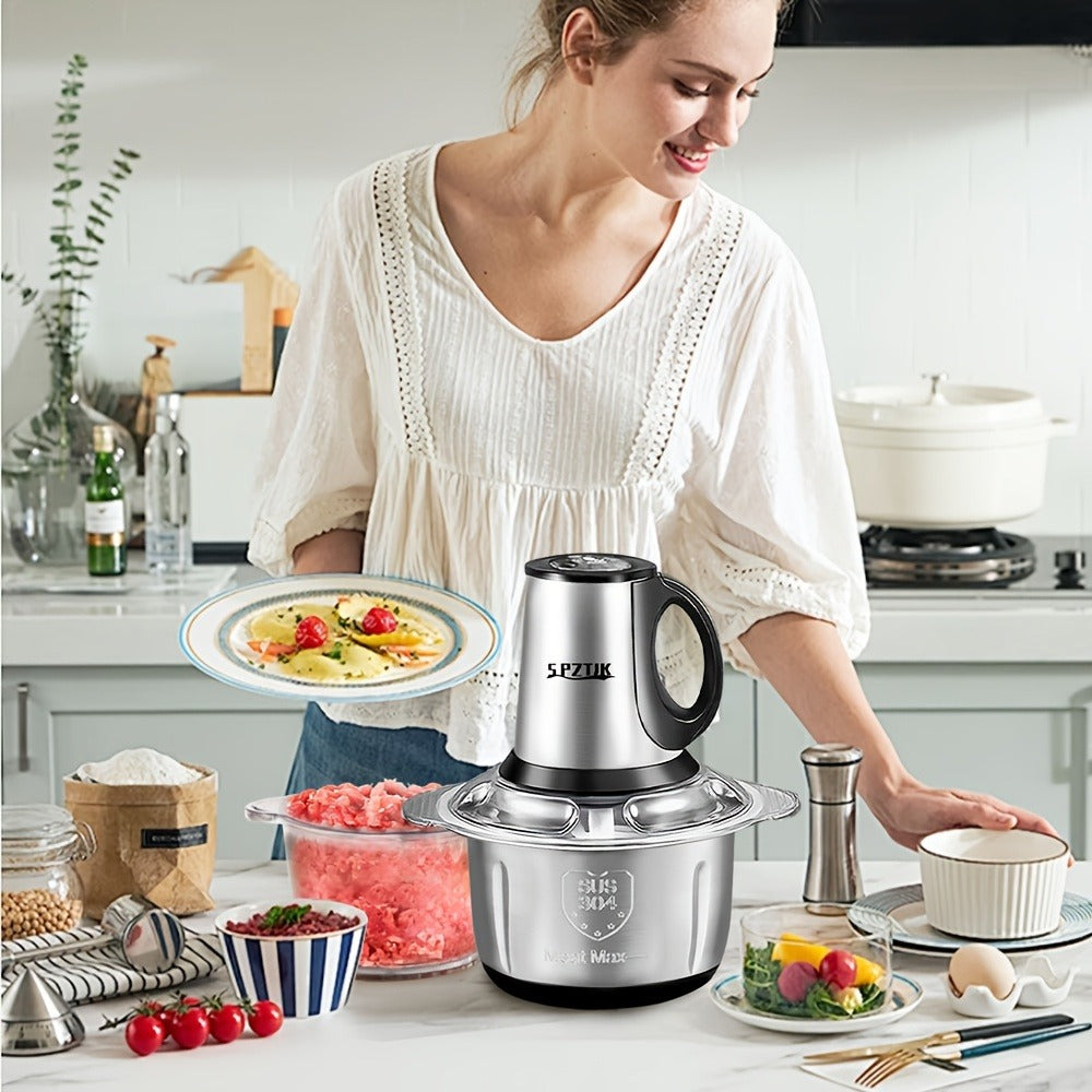 Electric Food Chopper with 2 Bowls & Dual-Level Blades ¨C Mini Food Processor for Grinding Meat Chopping Nuts Salad Prep ¨C Upgraded Compact Kitchen Chopper for Home Use