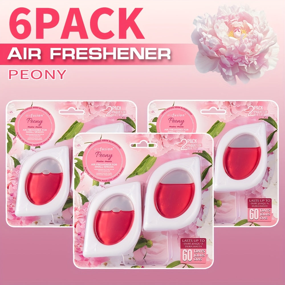 Air Freshener Odor Eliminator for Home Closet Bathroom Pets Small Space 0.25oz Up to 30 Days 6 Scents Eucalyptus Lavender Hawaiian Peach Black Ice Linens Sky 2 6 or 12 Pack