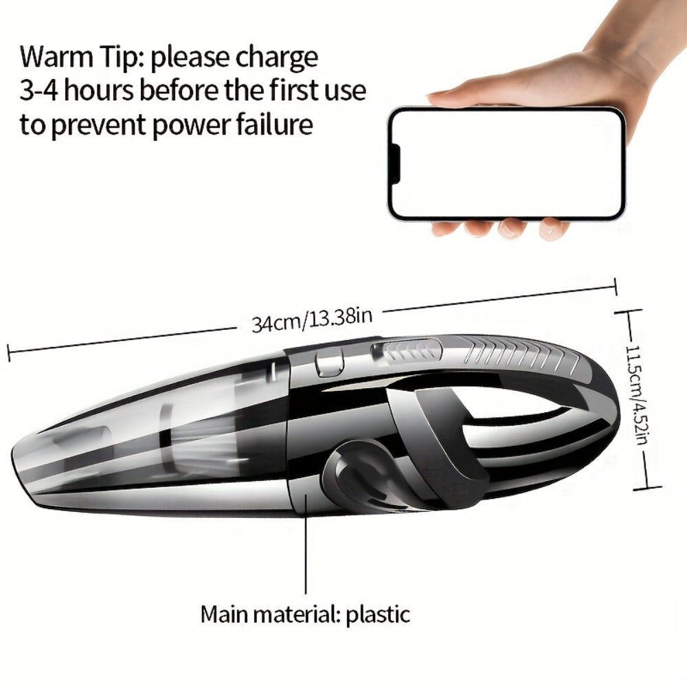Handheld Vacuum Cleaner Cordless Portable USB Rechargeable Strong Suction Aluminum Fan Blade Mini Vacuum for Car Interior Home Office Desk Crevice Sofa Pet Hair Dust Crumbs