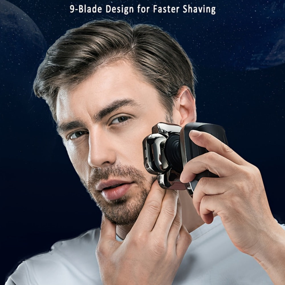 Bald Head Shaver Electric - 5-in-1 Rechargeable Grooming Kit with Type-C Fast Charging, 1400mAh Multi-Head Rotary Shaver for Bald Head Shaving, Beard Trimming & Nose Hair Trimming for Men