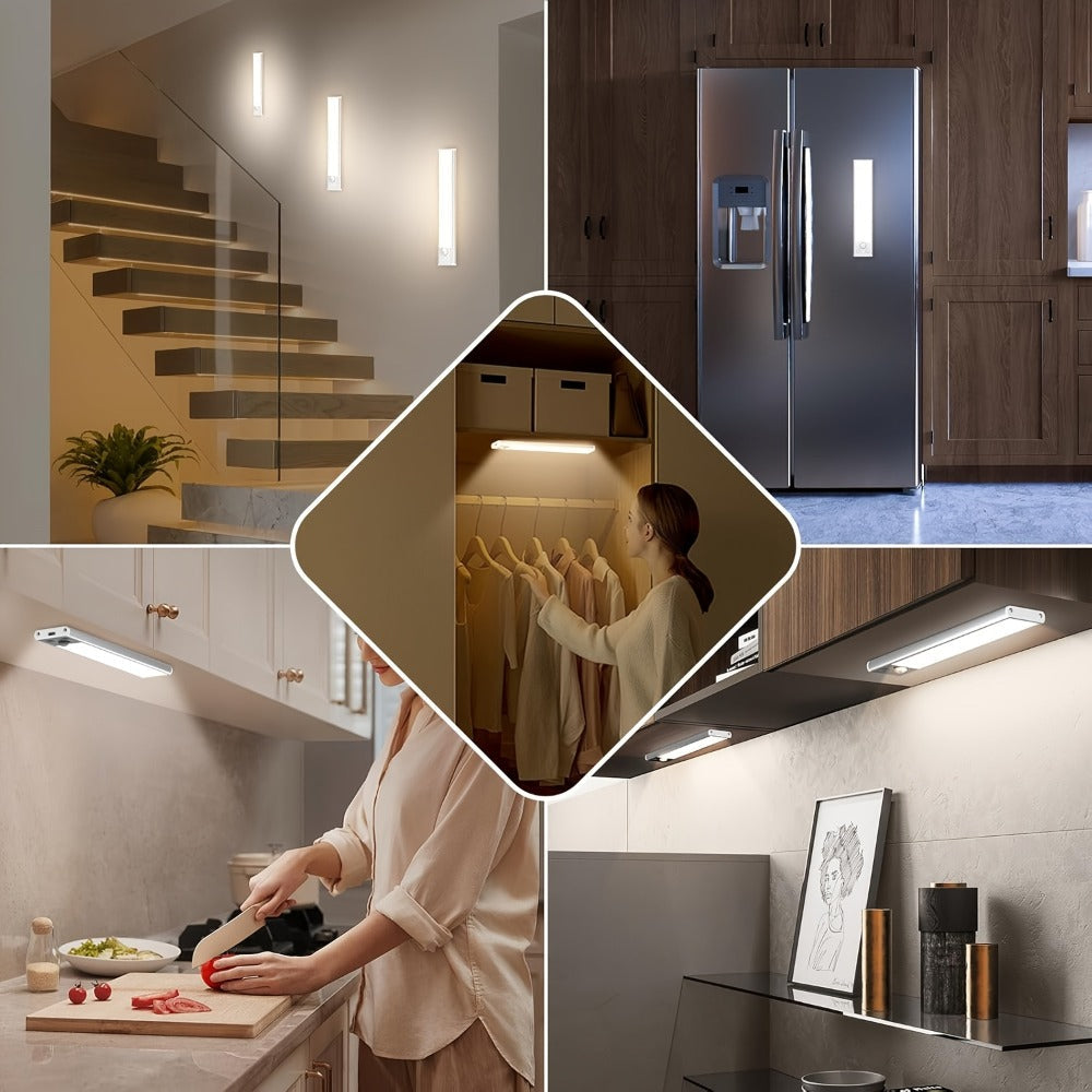 Rechargeable Under Cabinet Lights Wireless ¨C 68 LED Motion Sensor Cabinet Light with 3 Color Temps & 2000mAh Battery ¨C Under Counter Lighting for Kitchen Closet Pantry