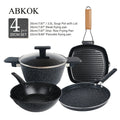 Non-Stick Cookware Set 4pcs Aluminum Frying Pan Kitchen Cooking Set Even Heat Distribution Easy Clean for Sauteing Searing Frying Everyday Home Cooking Black