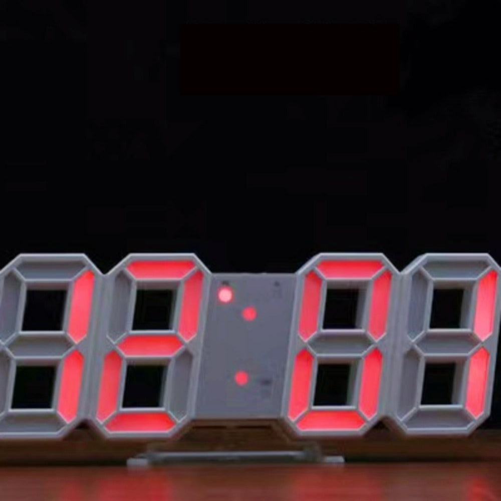 3D LED Digital Alarm Clock Colorful Night Light Home Decor Bedroom Desk Clock USB Powered