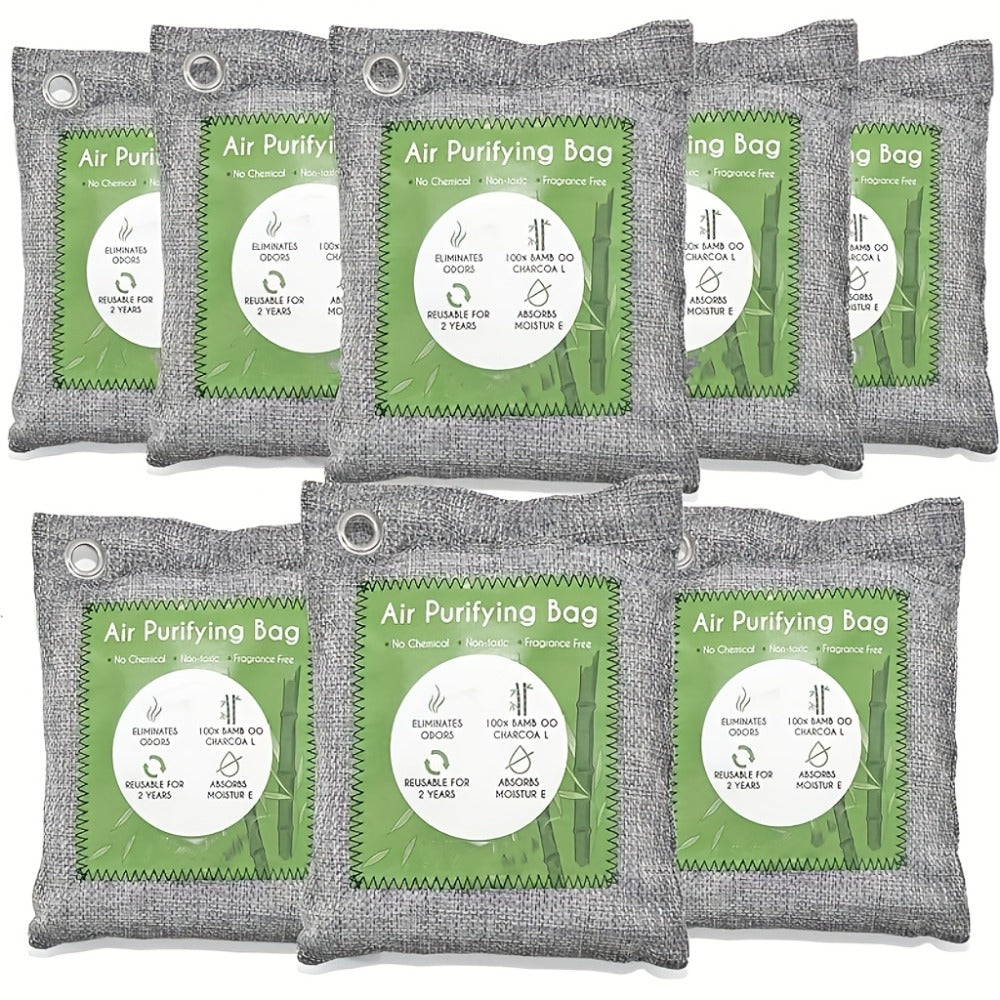 Bamboo Charcoal Air Purifying Bags Odor Absorber & Moisture Absorber Natural Activated Charcoal Odor Eliminator for Car Home Closet Shoe Refrigerator Pet Area Multi-Pack