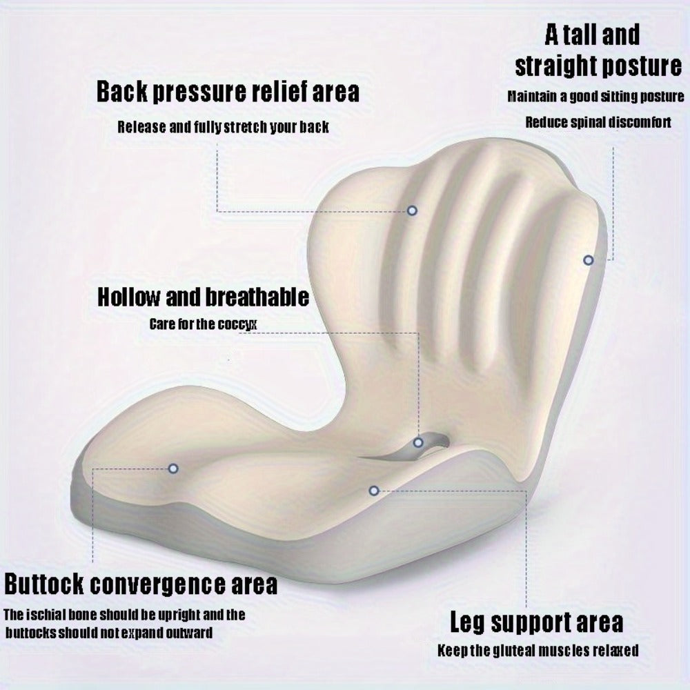 Hip & Lumbar Support Seat Cushion Ergonomic Memory Foam ¨C Breathable High-Density Back Support Pillow for Office Chair, Car Seat & Long Sitting, Daily Use or Gift