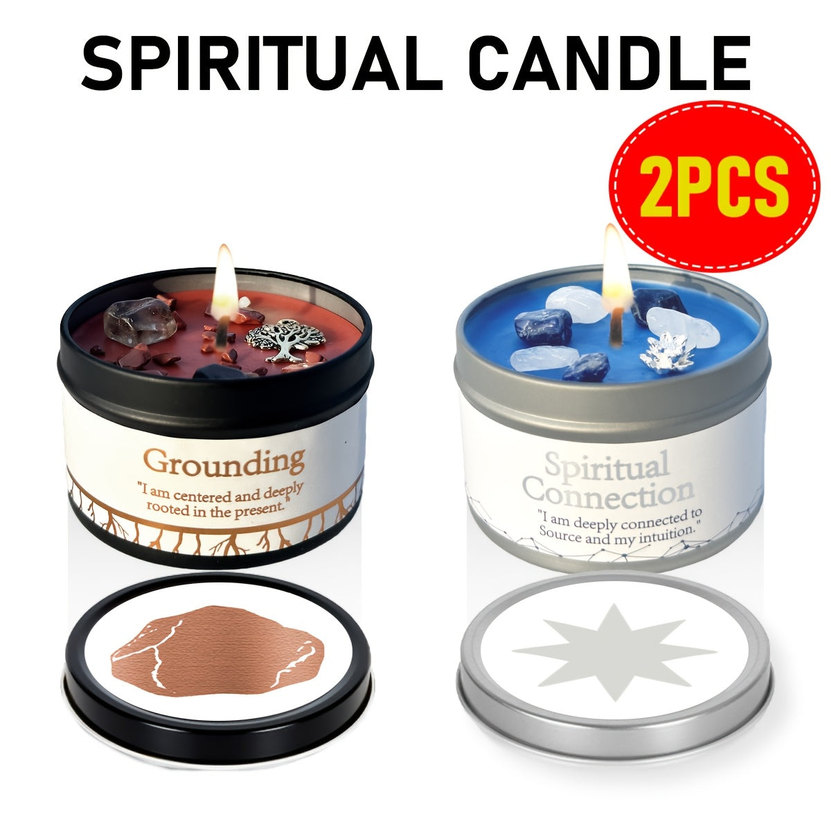 Manifestation Candles Scented Soy Wax with Crystal & Guidance Card for Meditation Yoga Focus | Law of Attraction Abundance Candle | Christmas Birthday Gift for Women