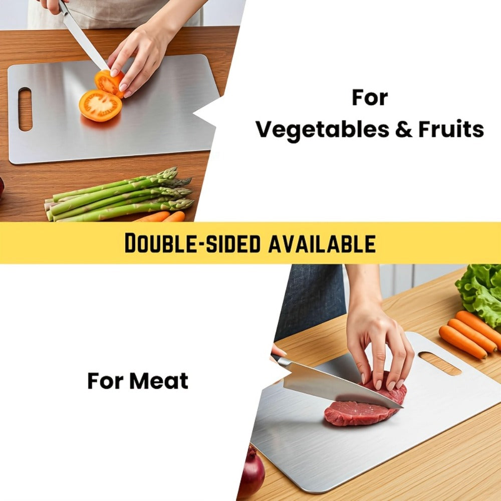 Stainless Steel Cutting Board Set 3-Piece, Premium Rust-Resistant BPA-Free Kitchen Cutting Boards, Durable Easy-to-Clean Space-Saving Nested Chopping Board Set for Meat Vegetables Fruit, Food Safe