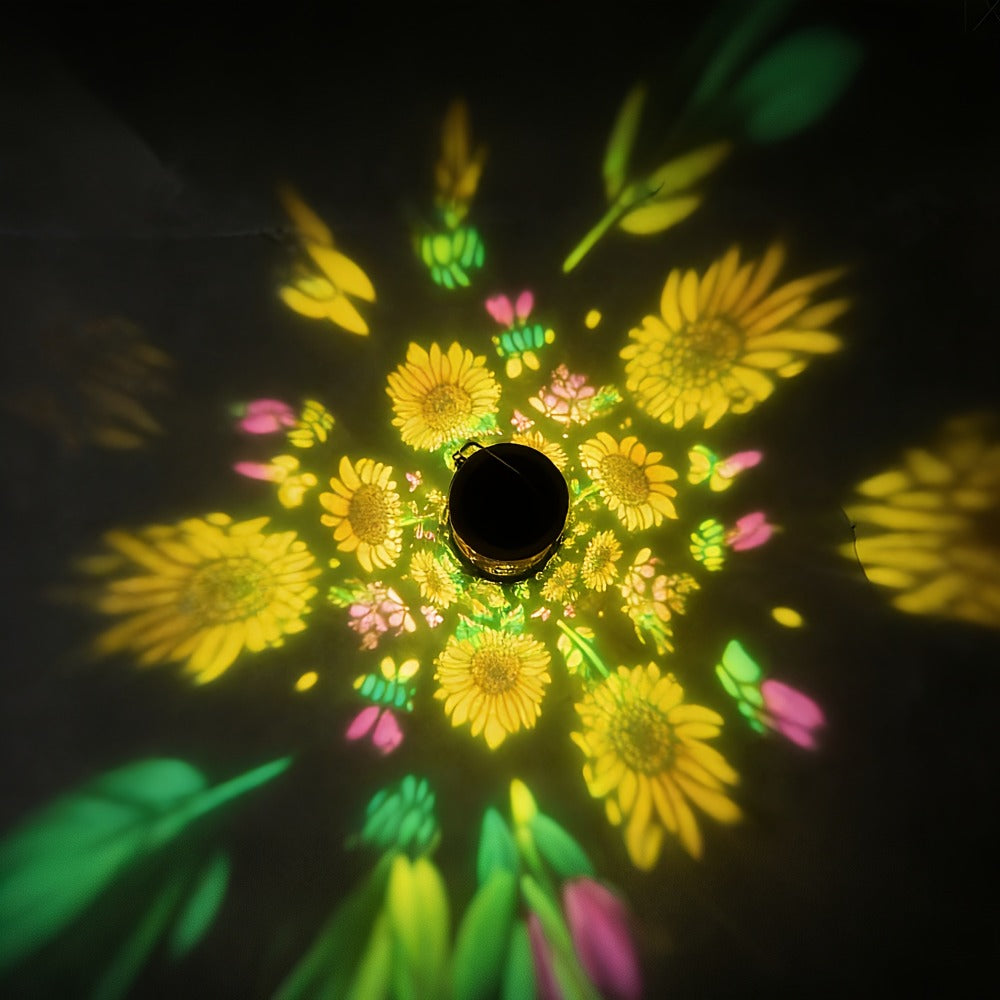 Solar Garden Lantern Outdoor IP65 Waterproof, Hummingbird Butterfly Sunflower Decorative Stake Light, Hand-Painted Solar Powered Yard Patio Porch Decor, Gift for Mom Grandma, Christmas Garden Decoration