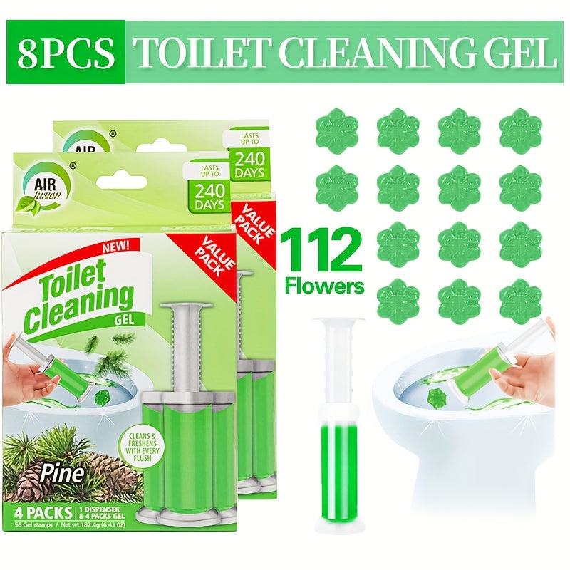 Toilet Cleaning Gel Stamp with Dispenser, Toilet Bowl Freshener & Cleaner Gel Stamps Prevent Scale & Toilet Ring, 6 Scents ¨C Ocean, Lavender, Floral, Peach, Lemon, Pine ¨C 4 Pcs or 8 Pcs Pack