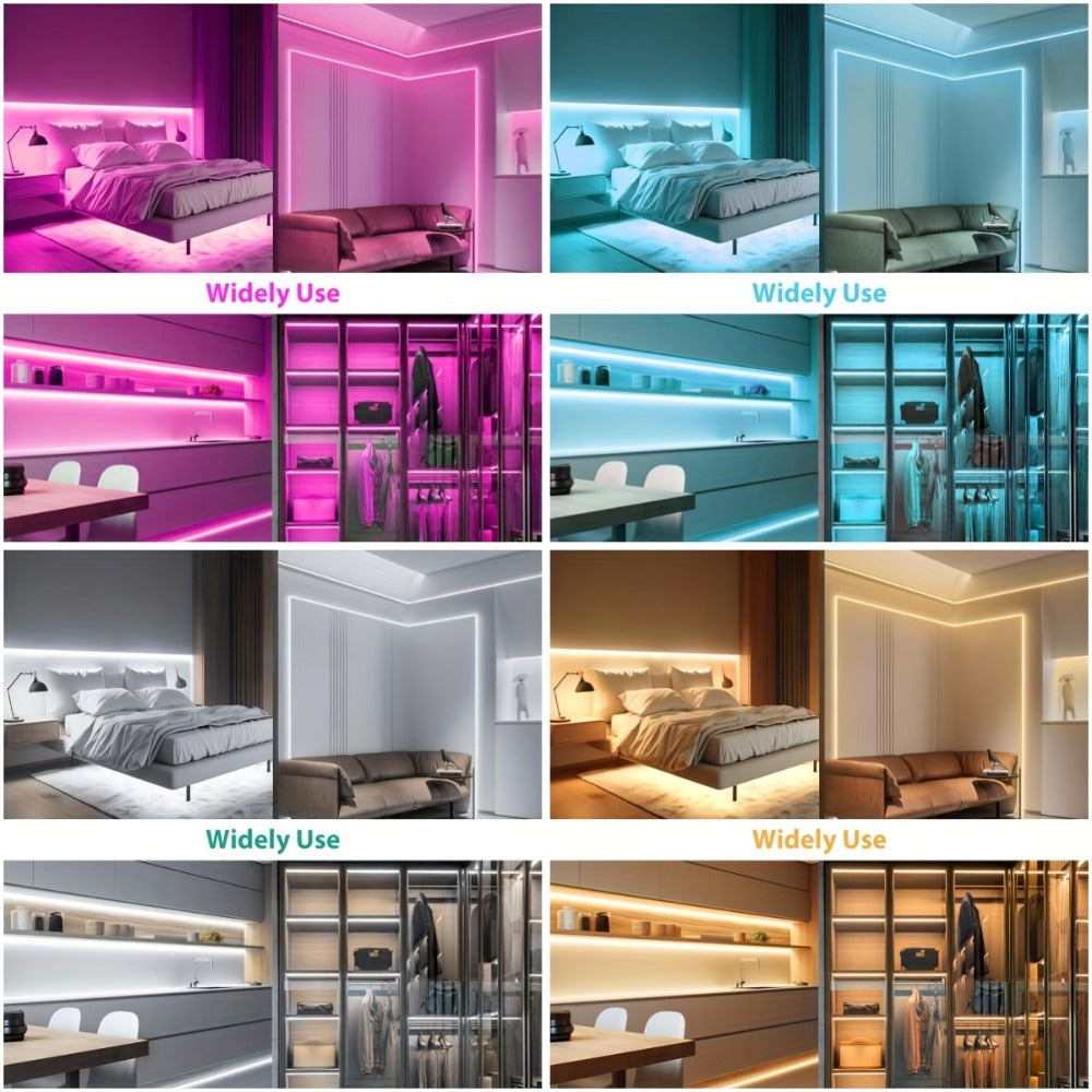 Neon LED Strip Lights 10m 32.8ft IP65 Waterproof with Power Adapter, 24V Flexible Neon Light Strip in White, Warm White, Ice Blue & Pink, for Bedroom, Living Room, Kitchen, Staircase, Indoor & Outdoor Decor